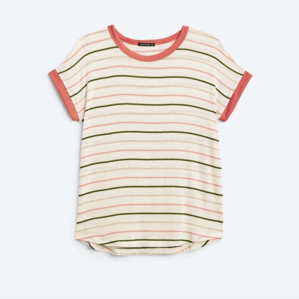 Pink Clover Elysia Short Sleeve Knit Top sz  Large